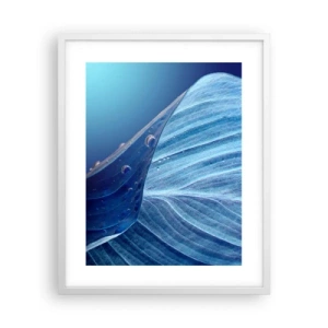 Affisch i vit ram - Dolda droppar av blått - 40x50 cm