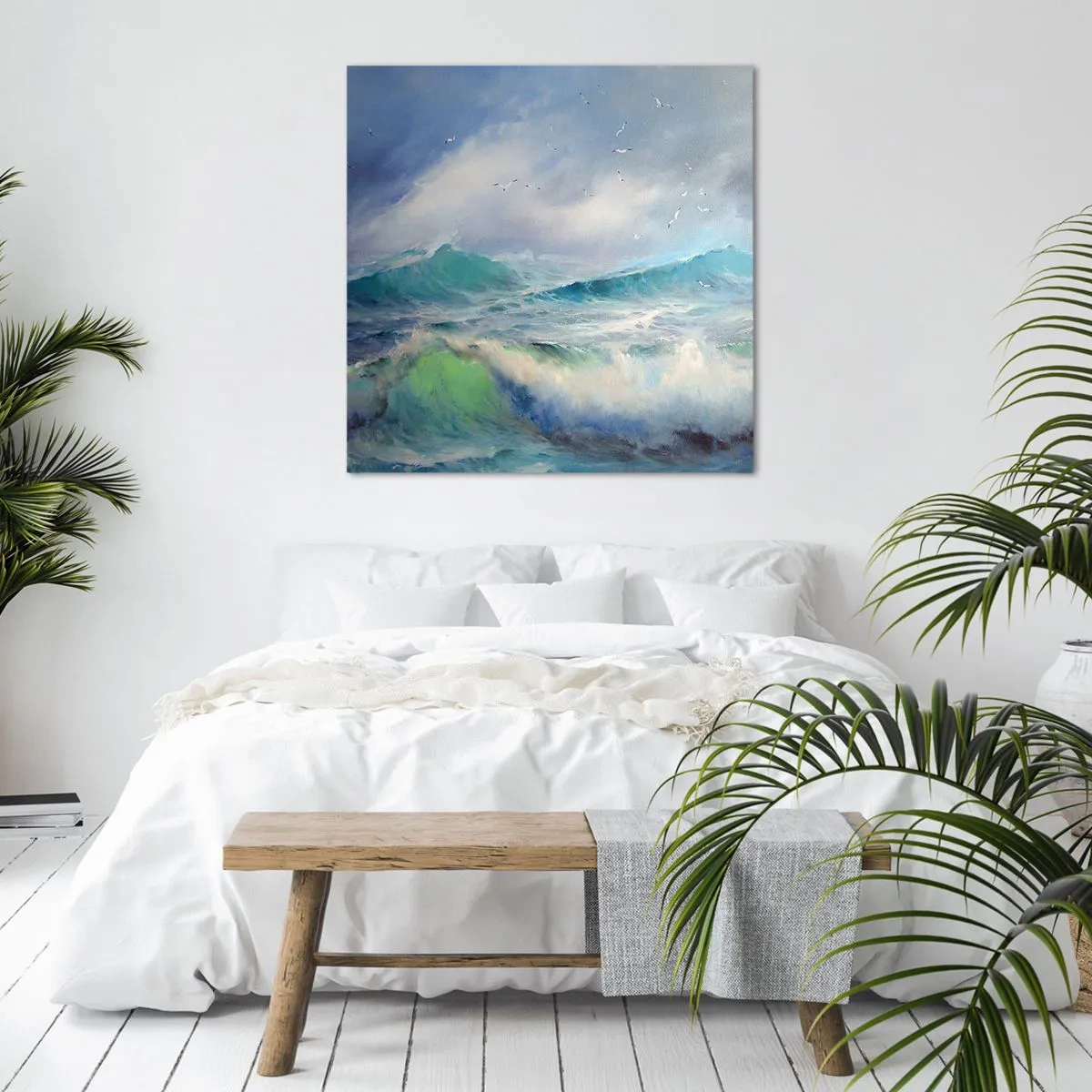 Canvastavla - Bild på duk - "Orkanen vrålade med triumf…' - 70x70 cm