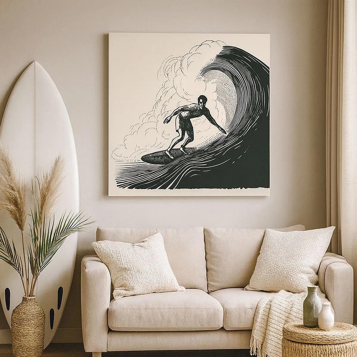 Canvastavla - Bild på duk - Vågens kung - 30x30 cm