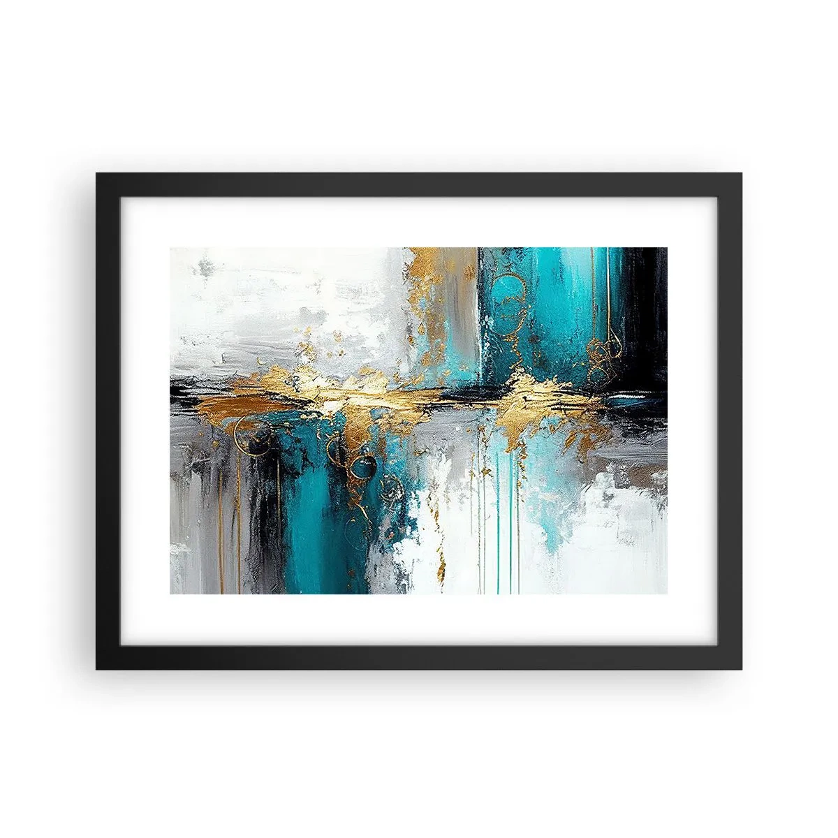 Affisch i svart ram - Allting flödar - 40x30 cm