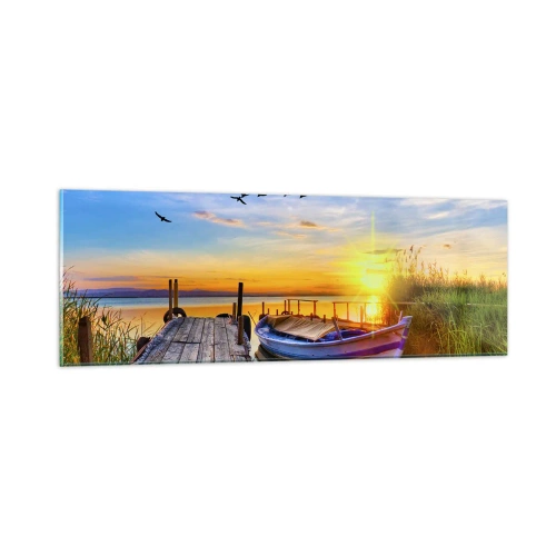 Glastavla - Bild på glas - Adjö, vi ses imorgon - 90x30 cm