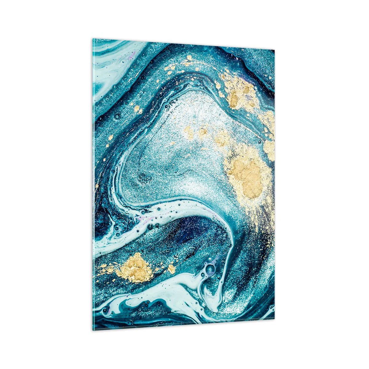 Glastavla - Bild på glas - Blå virvel - 50x70 cm