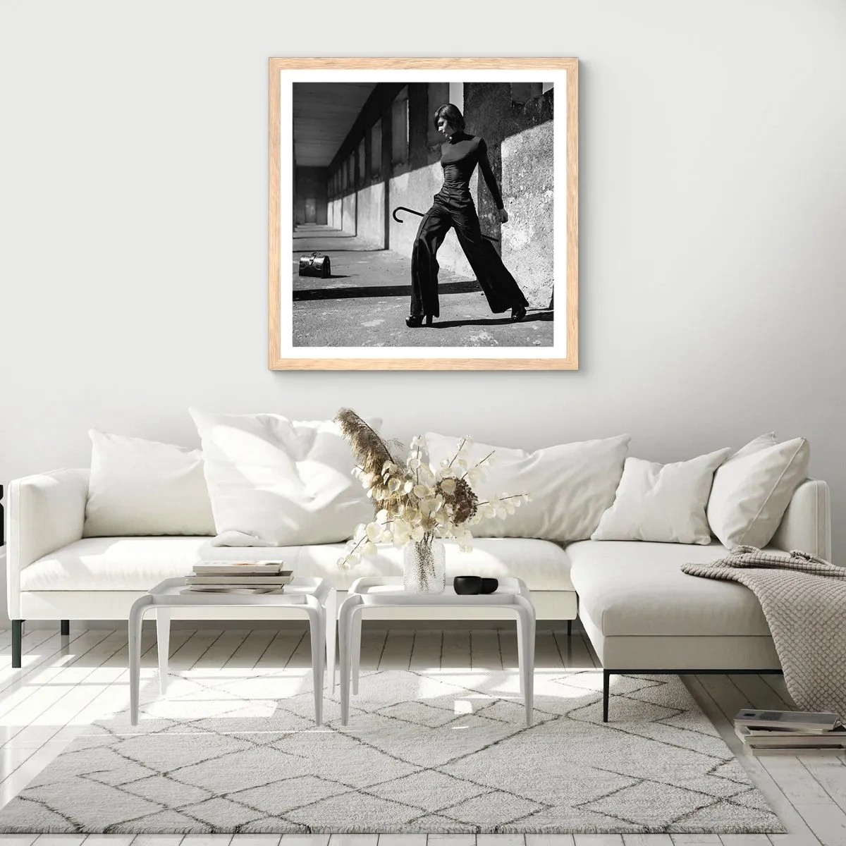 Affisch i ram av ljusek - Stadselegans - 50x50 cm