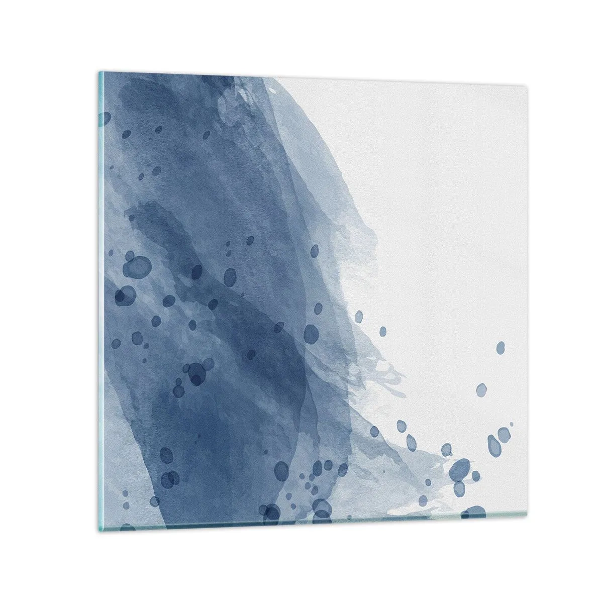 Glastavla - Bild på glas - Blå tyll - 50x50 cm