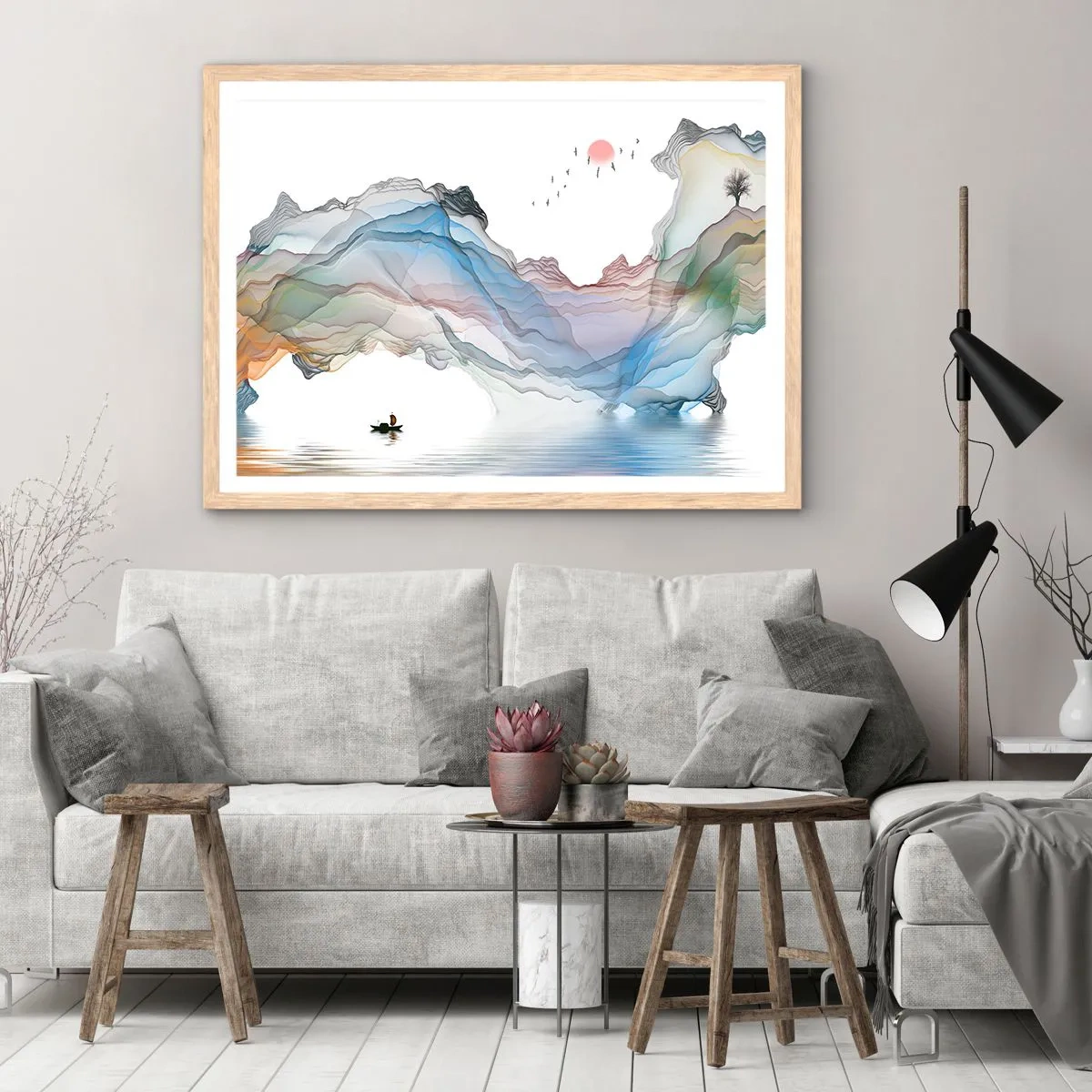 Affisch i ram av ljusek - Mot kristallfjäll - 70x50 cm