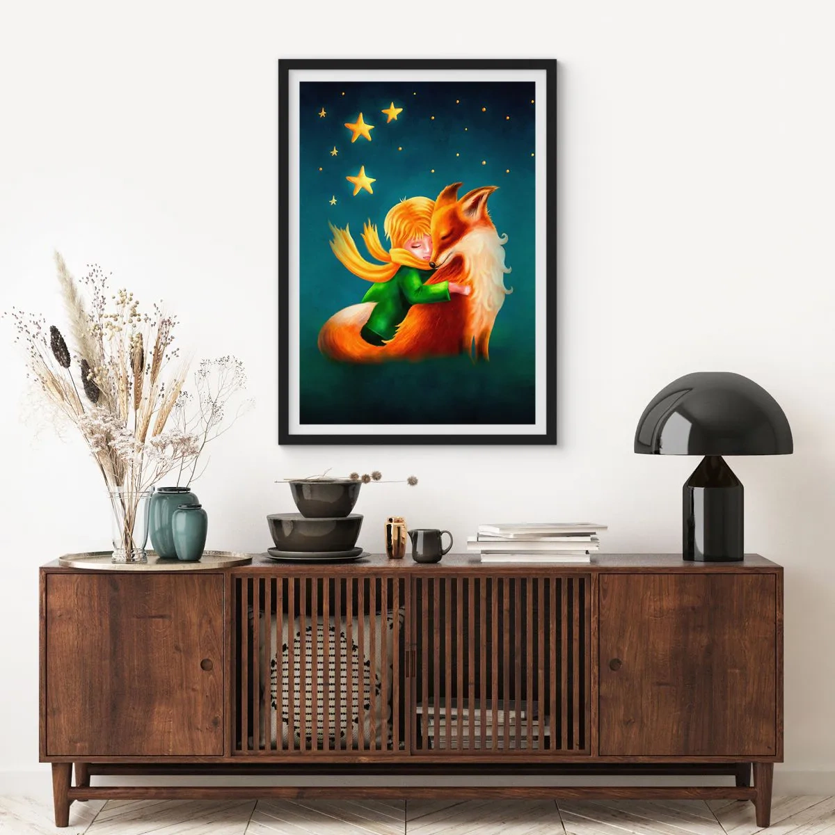 Affisch i svart ram - Lilla prinsen - 50x70 cm
