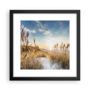 Affisch i svart ram - Nordlig strand - 30x30 cm