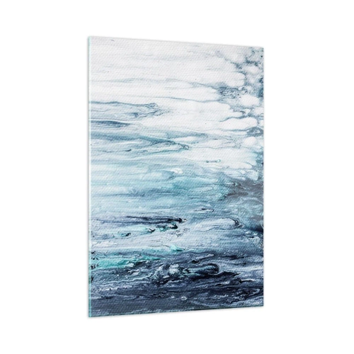 Glastavla - Bild på glas - Blåa istappar - 50x70 cm