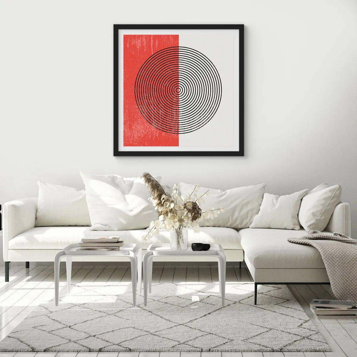 Affisch i svart ram - Mitt i prick - 60x60 cm