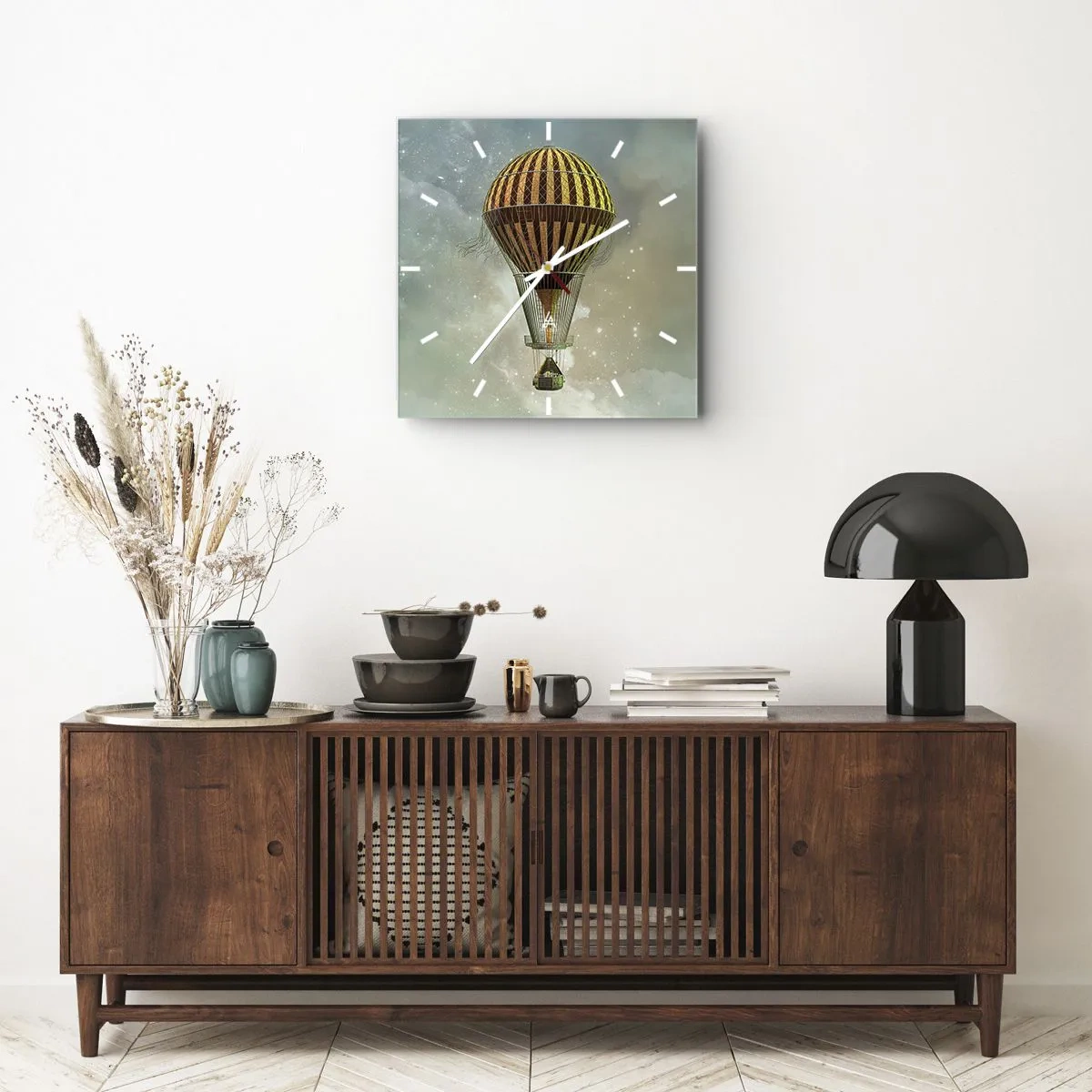 Väggklocka - Klocka på glas - Banbrytande flygningar - 30x30 cm