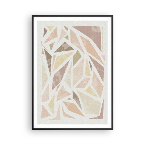 Affisch i svart ram - Komposition av färgat glas - 70x100 cm