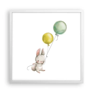 Affisch i vit ram - Jag flyger med! - 50x50 cm