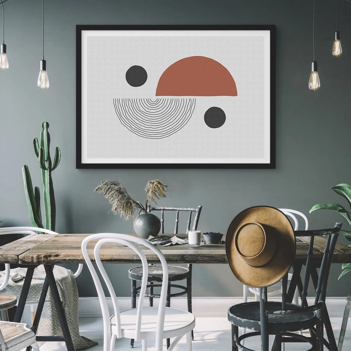 Affisch i svart ram - Hjulets perfektion - 50x40 cm