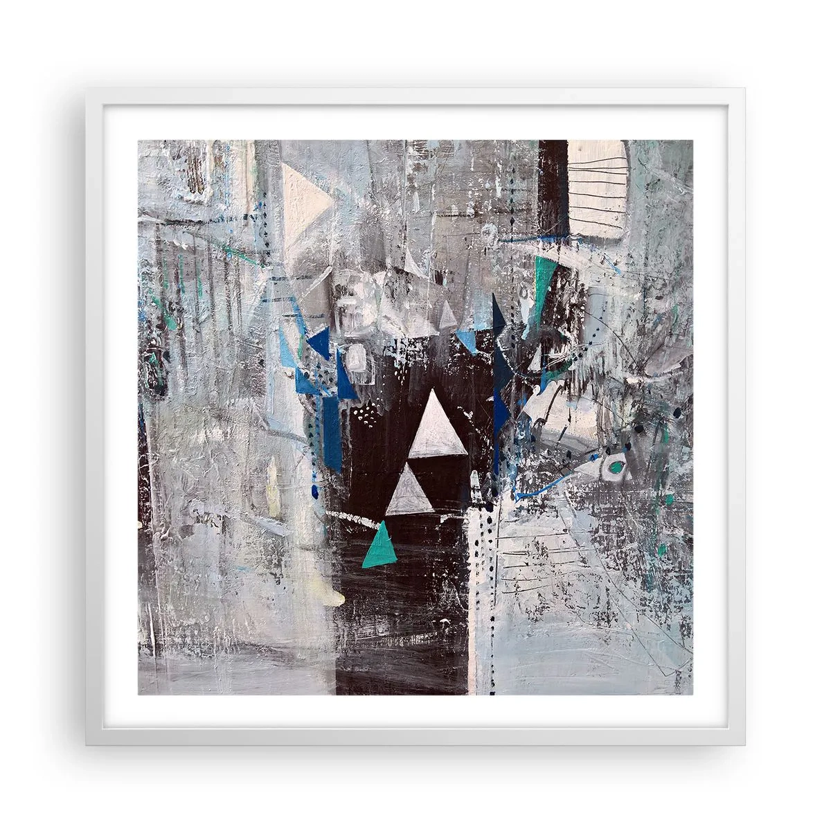 Affisch i vit ram - Trianglarnas överordnade ordning - 60x60 cm