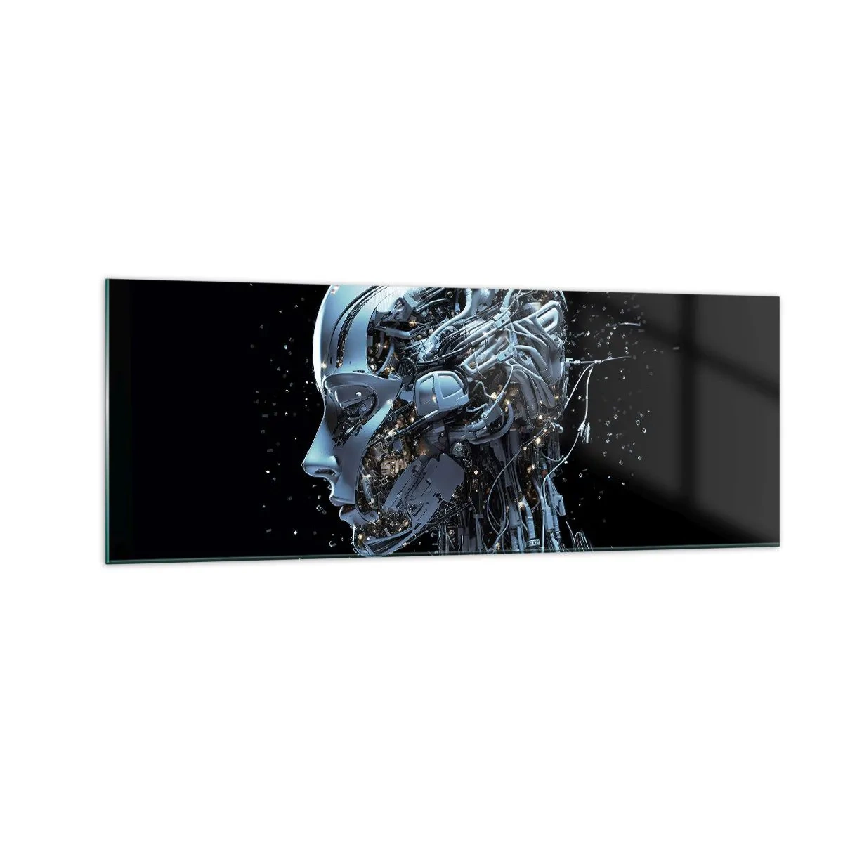 Glastavla - Bild på glas - Teknik är en kvinna - 140x50 cm