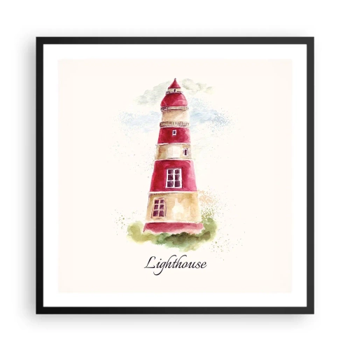 Affisch i svart ram - Det är alltid något väder - 60x60 cm