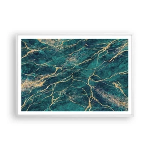 Affisch i vit ram - Guldåder - 100x70 cm