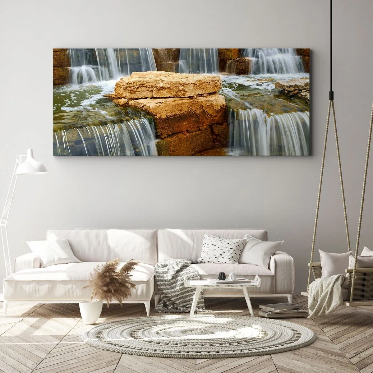 Canvastavla - Bild på duk - Trappan till himlen - 90x30 cm