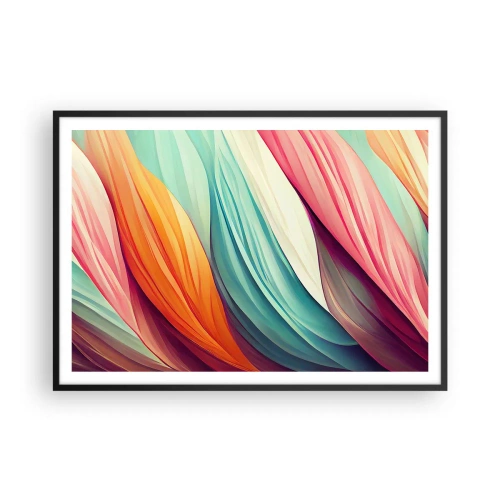 Affisch i svart ram - Regnbågsväv - 100x70 cm