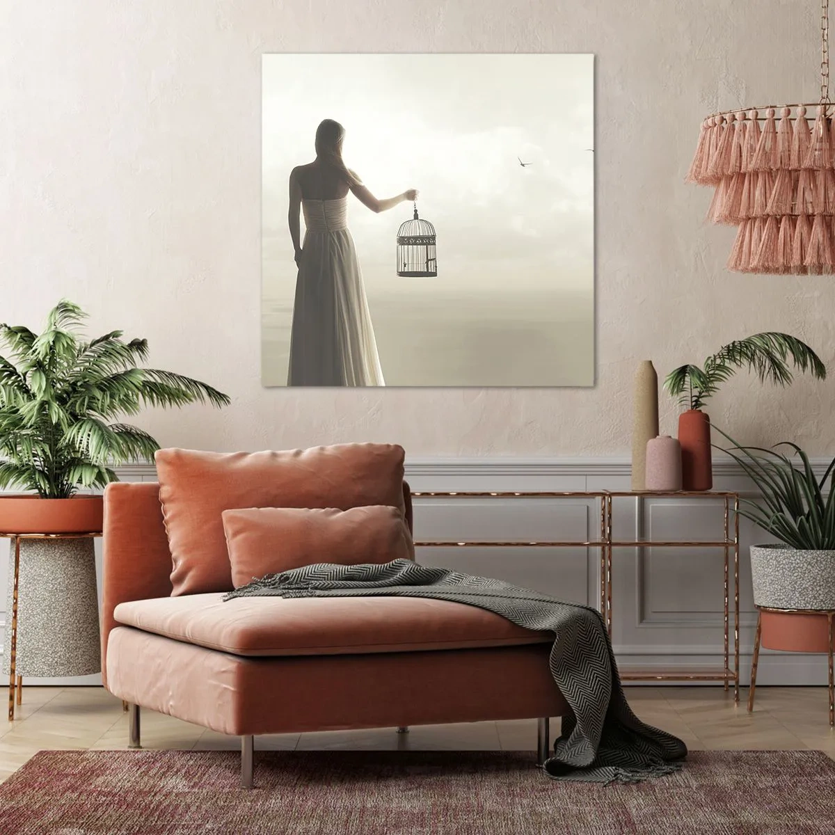 Canvastavla - Bild på duk - Var fri - 60x60 cm