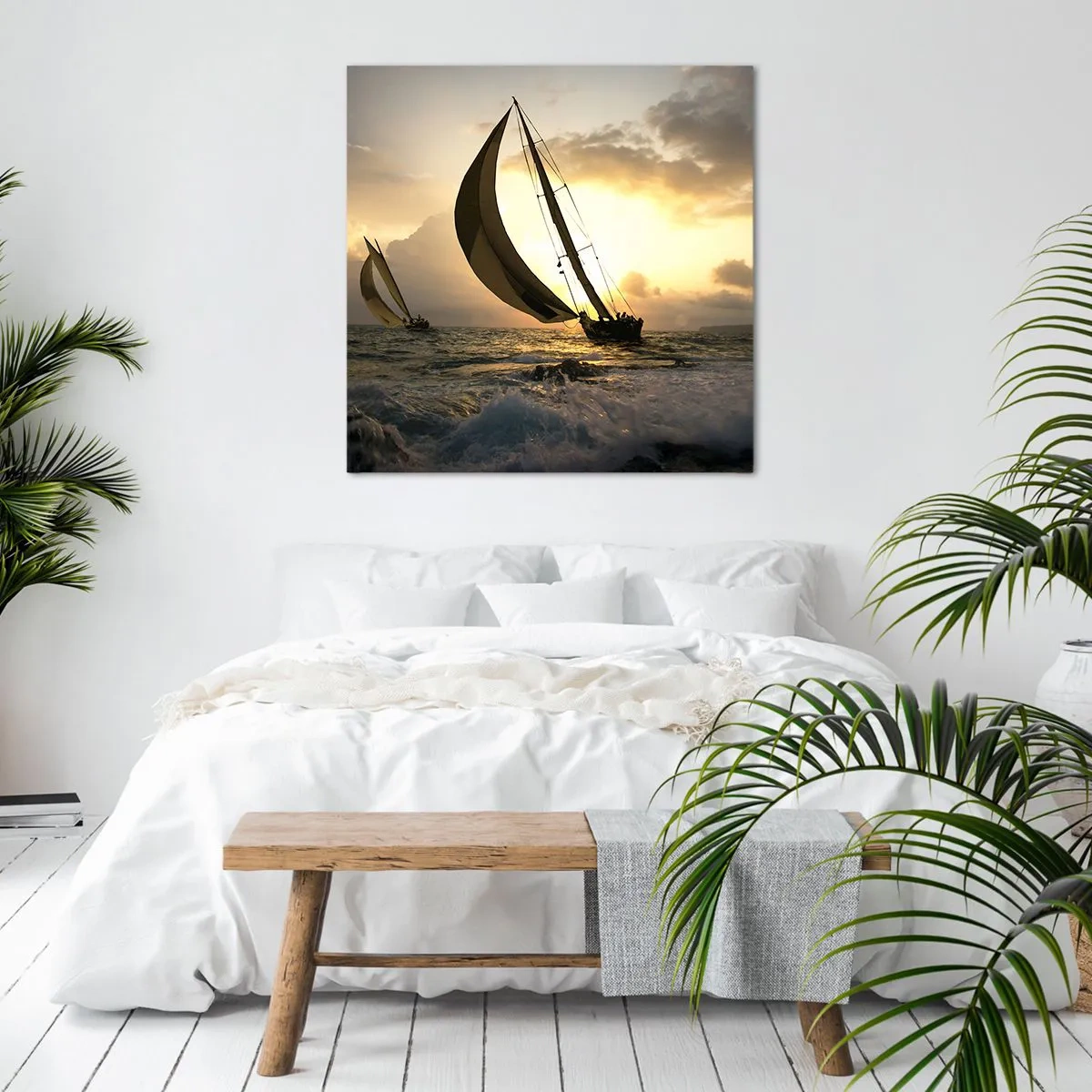 Canvastavla - Bild på duk - Med och mot vinden - 30x30 cm