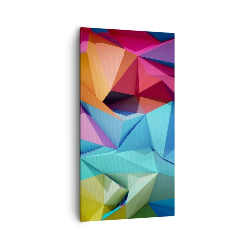 Canvastavla - Bild på duk - Regnbågsorigami - 55x100 cm