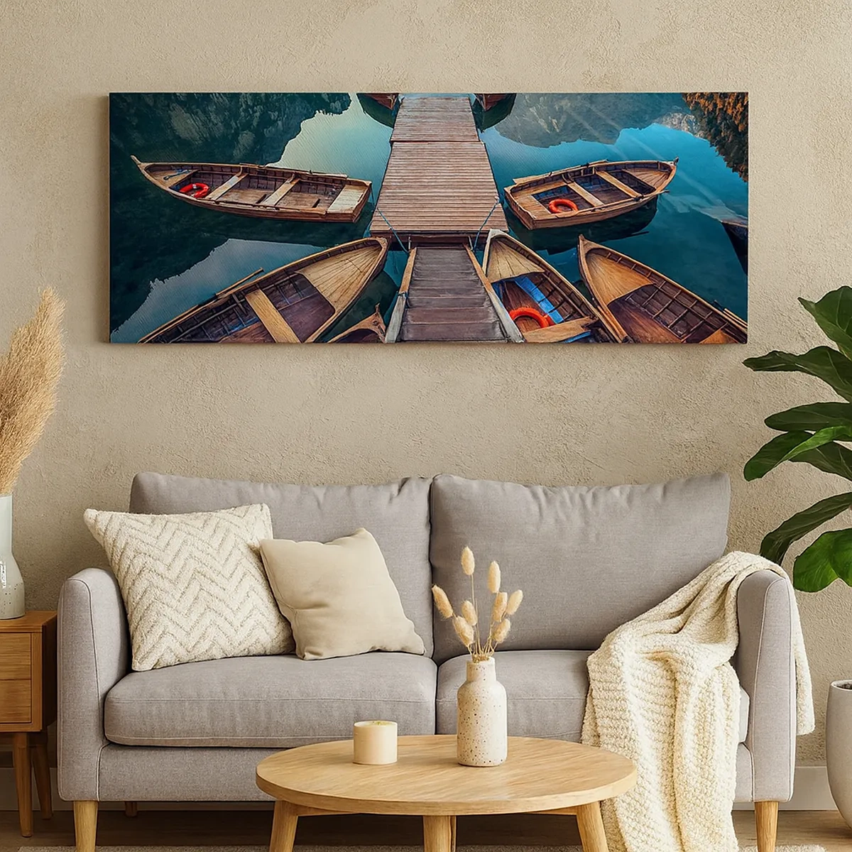 Canvastavla - Bild på duk - Jag väntar vid bryggan - 30x30 cm