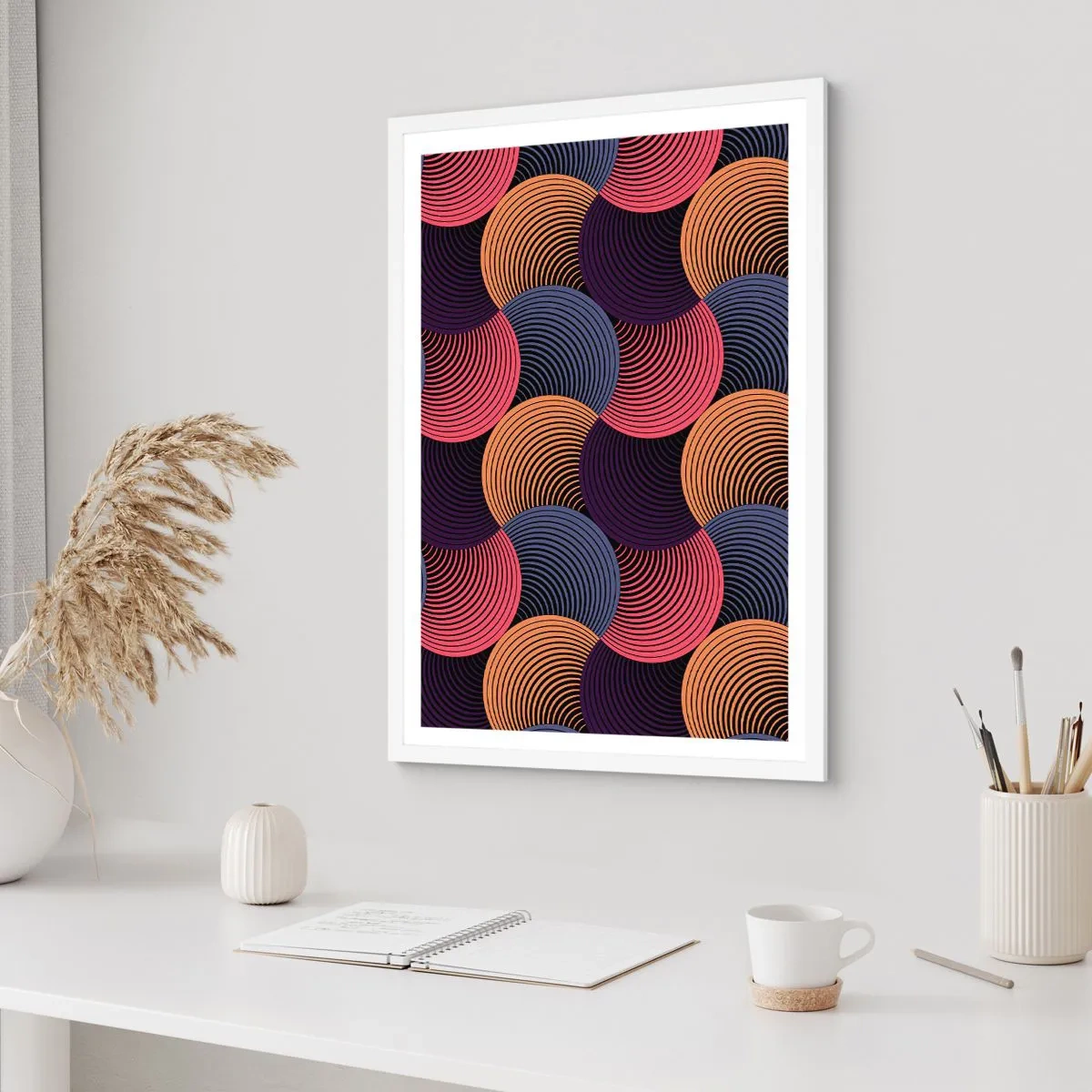 Affisch i vit ram - I en cirkulär rytm - 50x70 cm