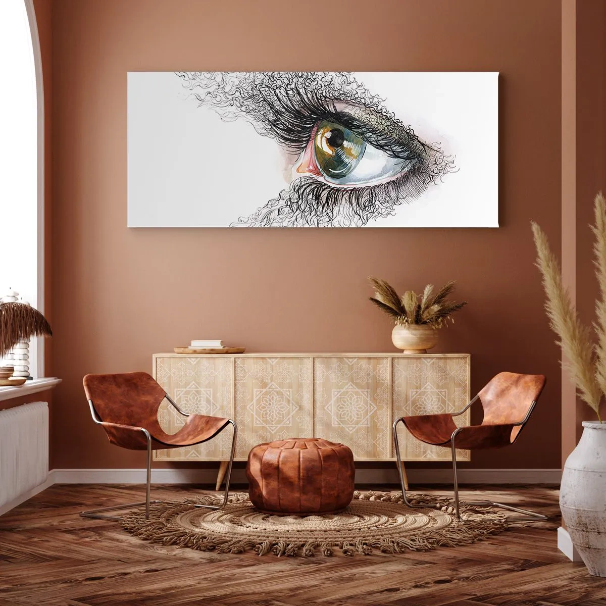 Canvastavla - Bild på duk - Titta rakt in i själen - 120x50 cm