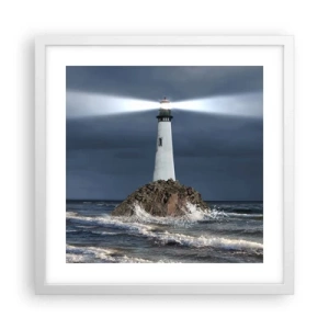 Affisch i vit ram - Här...här...här! - 40x40 cm