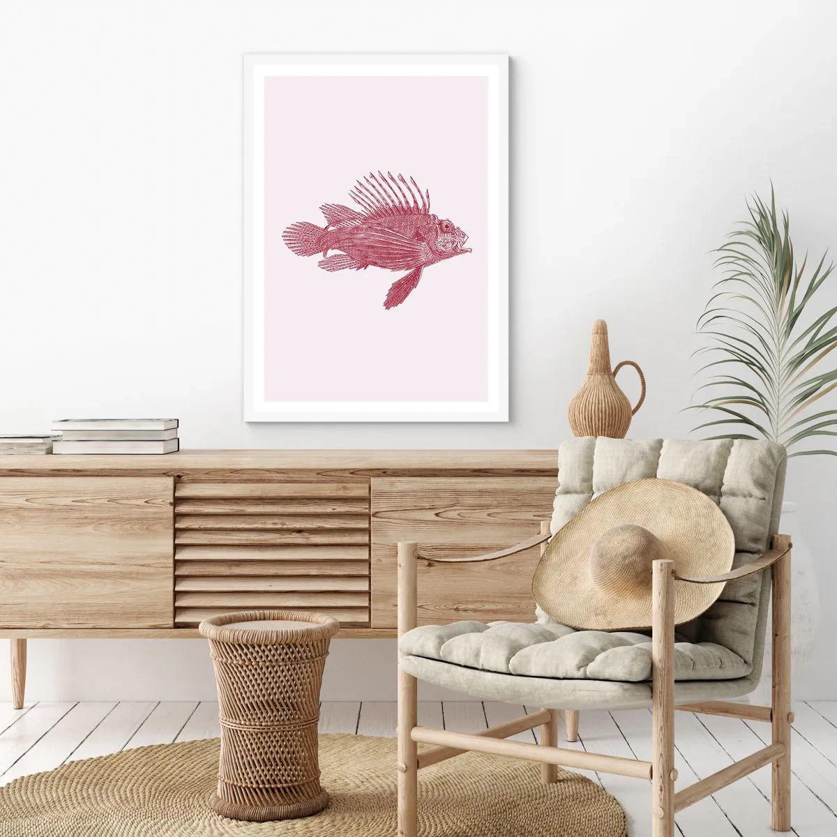 Affisch i vit ram - En invånare i exotiska vatten - 30x40 cm