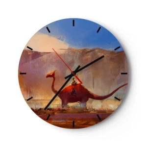 Väggklocka - Klocka på glas - Om de inte dött ut - 40x40 cm