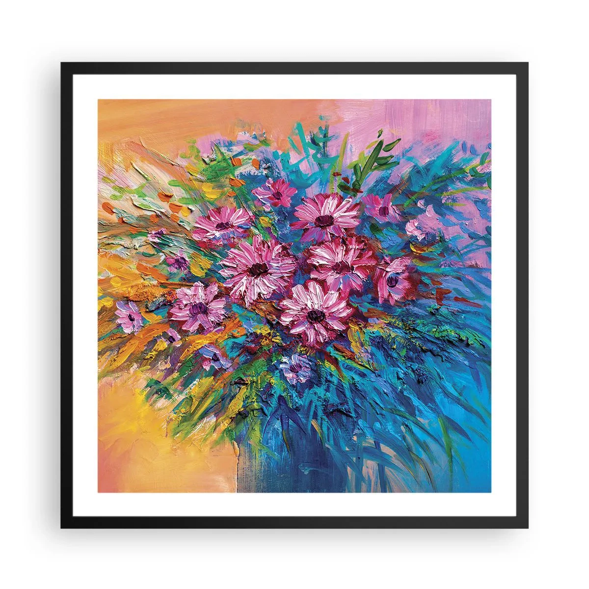 Affisch i svart ram - Livets energi - 60x60 cm