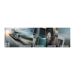 Provbit av självhäftande fototapet Deluxe Sticker - Amerikanska jätten i full fart - Lastbil, Bil, Transport - 100x30 cm