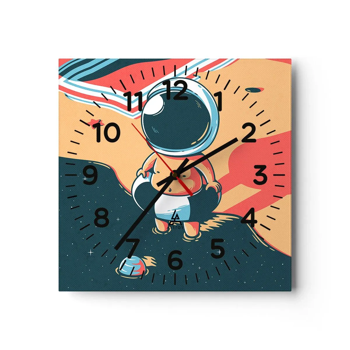 Väggklocka - Klocka på glas - Ur ett annat perspektiv - 30x30 cm