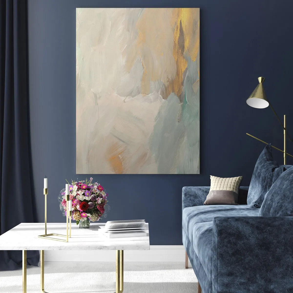 Glastavla - Bild på glas - Abstraktion - ett land av mildhet - 50x70 cm