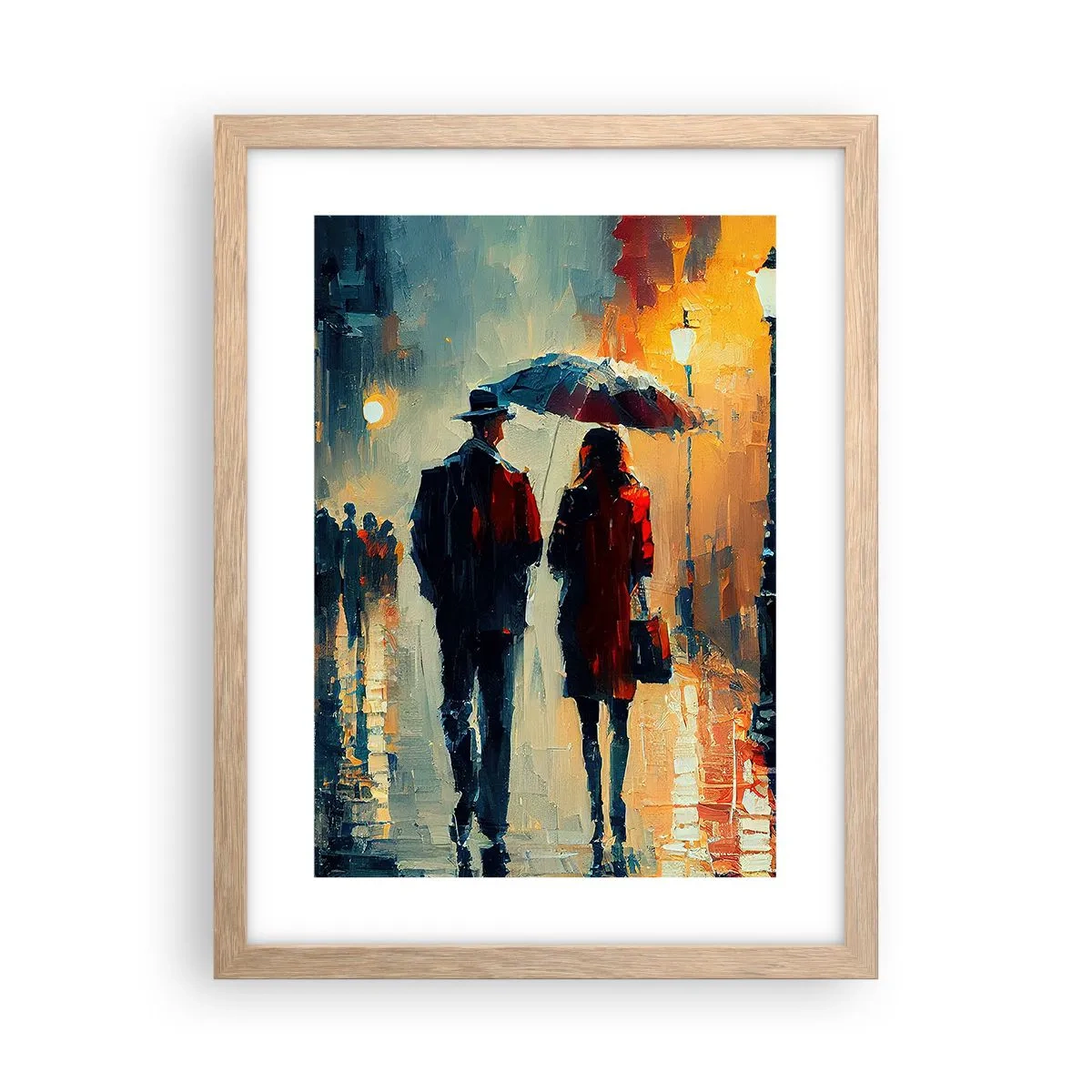 Affisch i ram av ljusek - Kärlekshistoria på stan - 30x40 cm