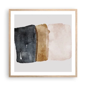 Affisch i ram av ljusek - Komposition av jordens färger - 60x60 cm