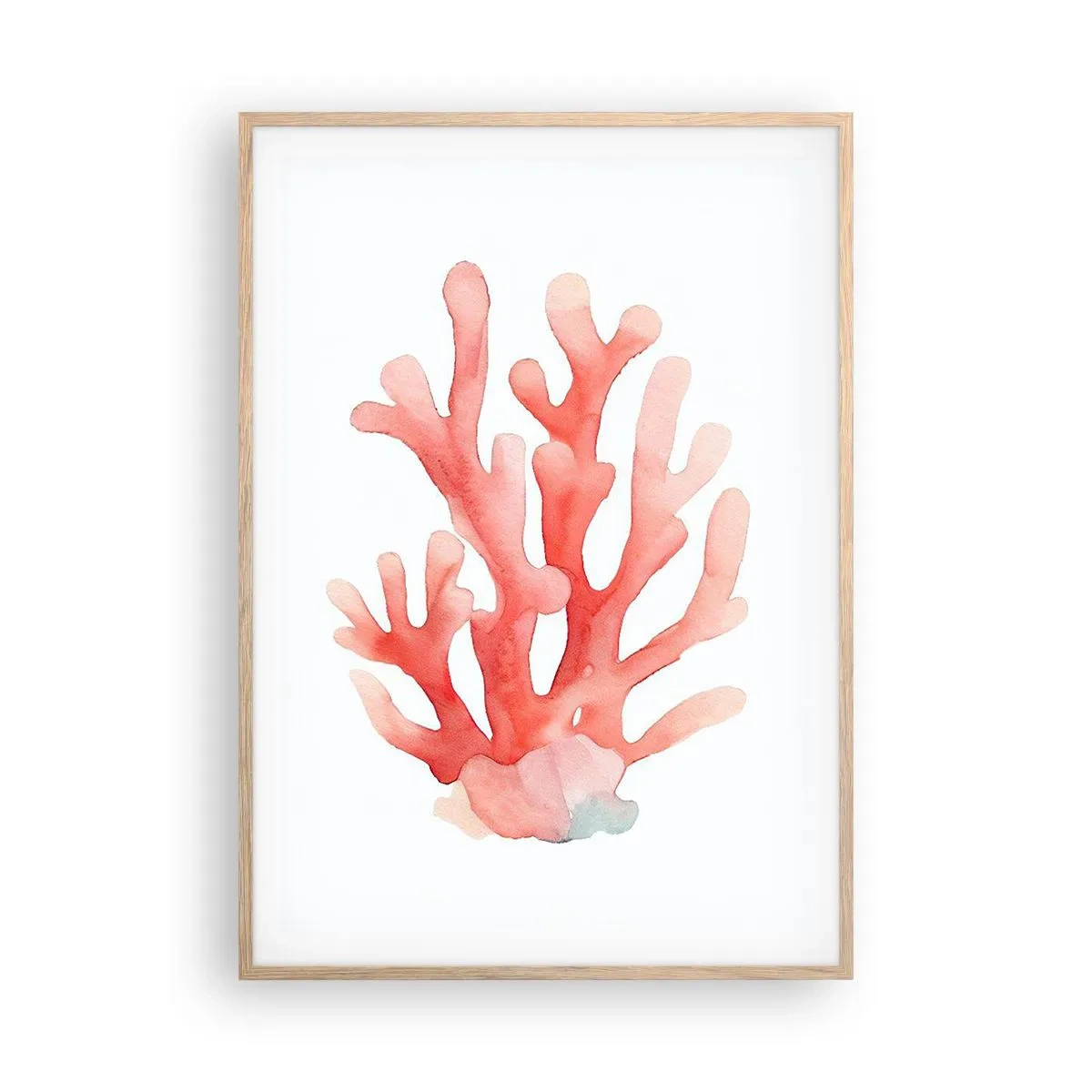 Affisch i ram av ljusek - Korallfärgad korall - 70x100 cm