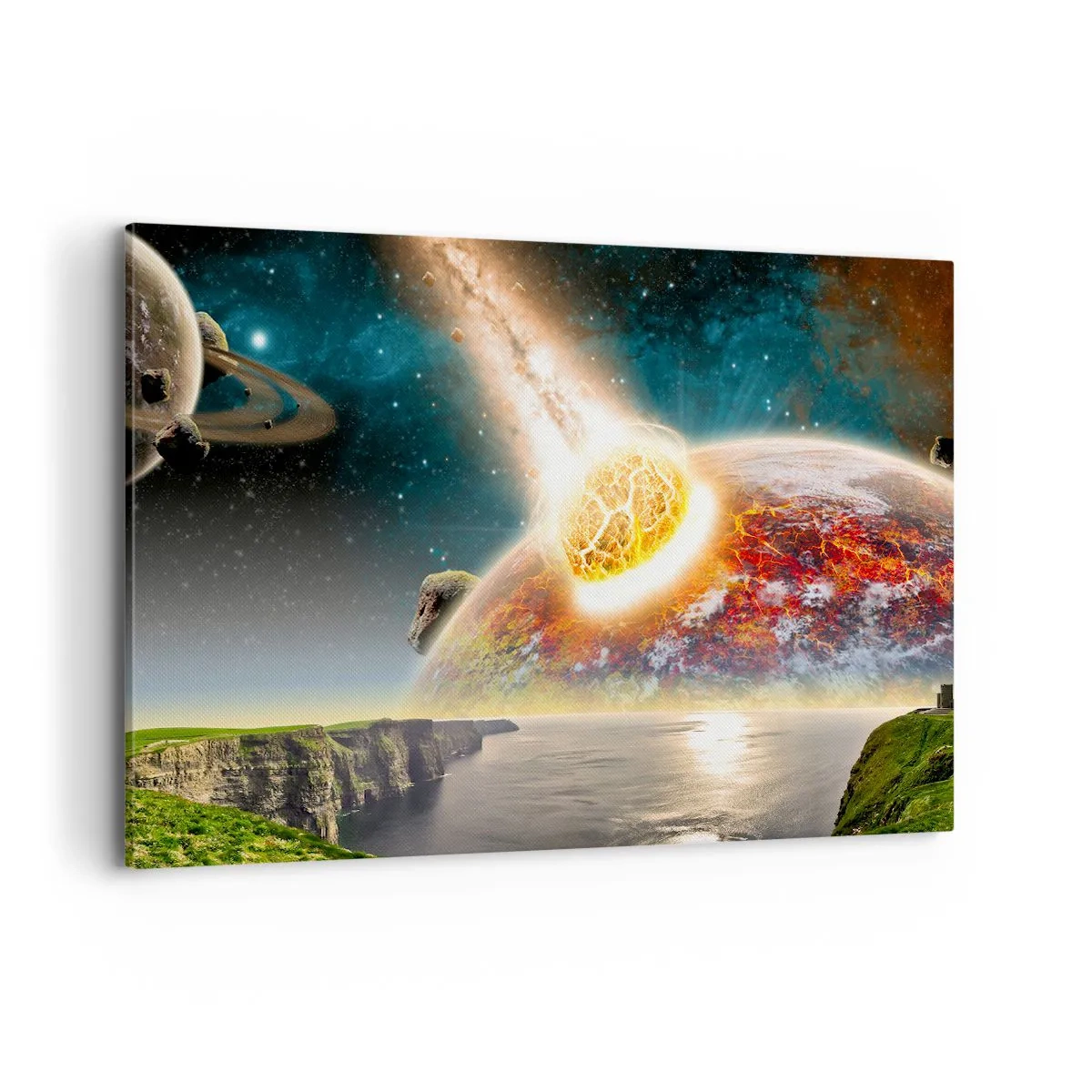 Canvastavla - Bild på duk - Rymddrama - 120x80 cm