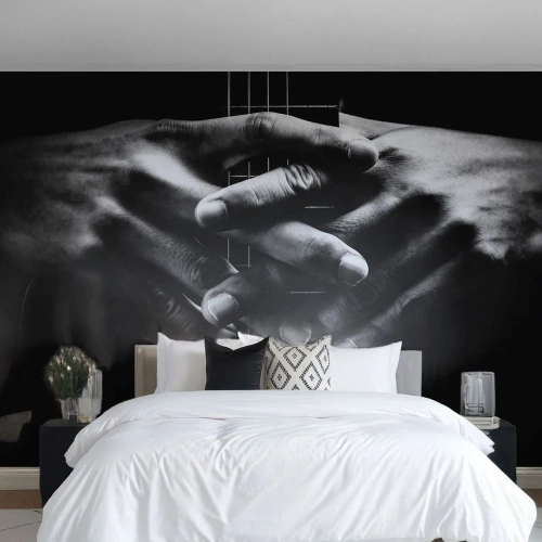 Fototapet Premium Sand - Artistens bön - Gitarrist, Musiker, Gitarr - 200x140 cm