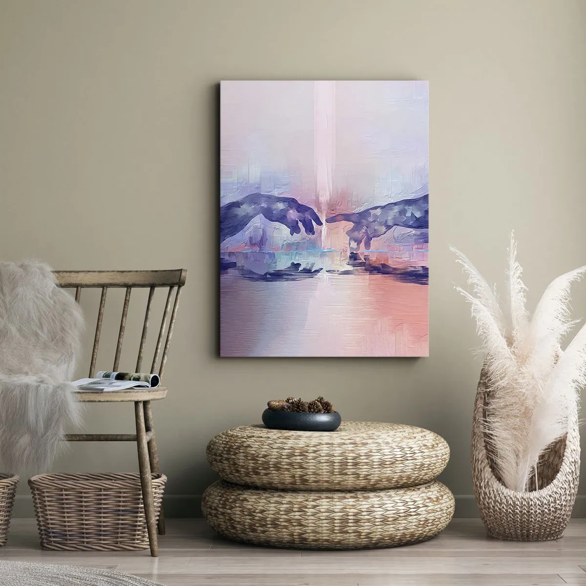 Canvastavla - Bild på duk - Den gudomliga gnistan av liv - 55x100 cm