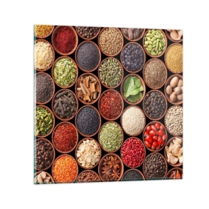 Glastavla - Bild på glas - Världens alla smaker - 30x30 cm