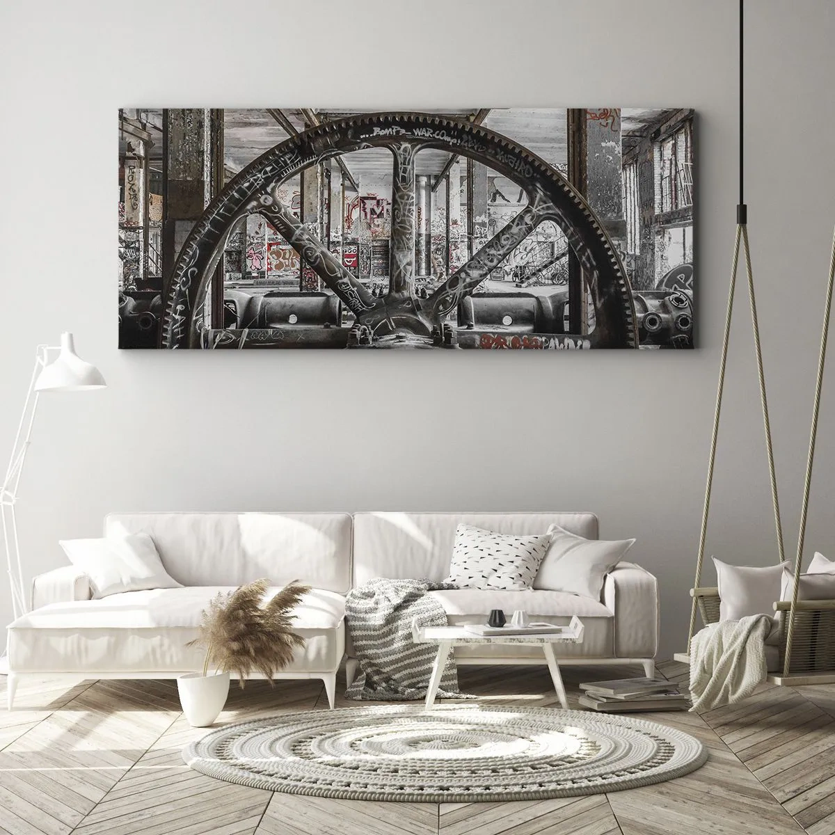 Canvastavla - Bild på duk - Fabrikens hemliga liv - 100x40 cm