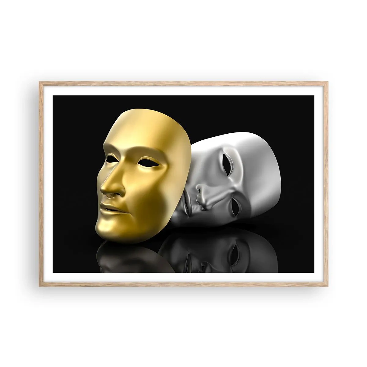 Affisch i ram av ljusek - Livet är teater - 100x70 cm