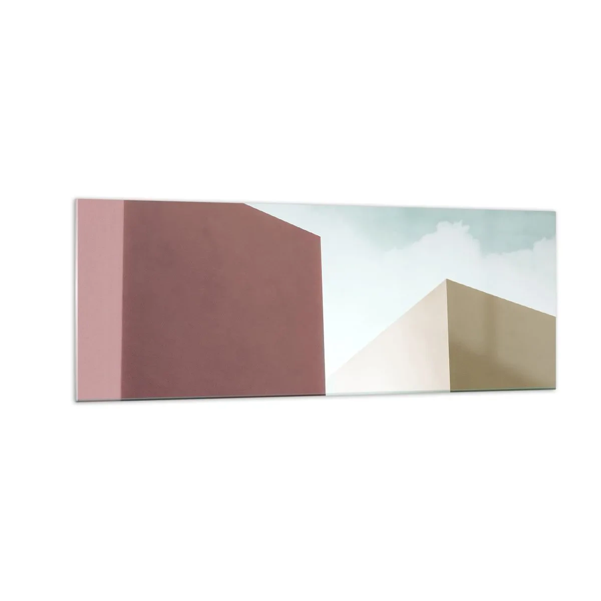 Glastavla - Bild på glas - Geometri av en solig sommar - 140x50 cm