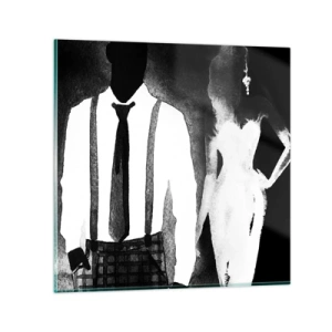 Glastavla - Bild på glas - Noir stämning - 40x40 cm