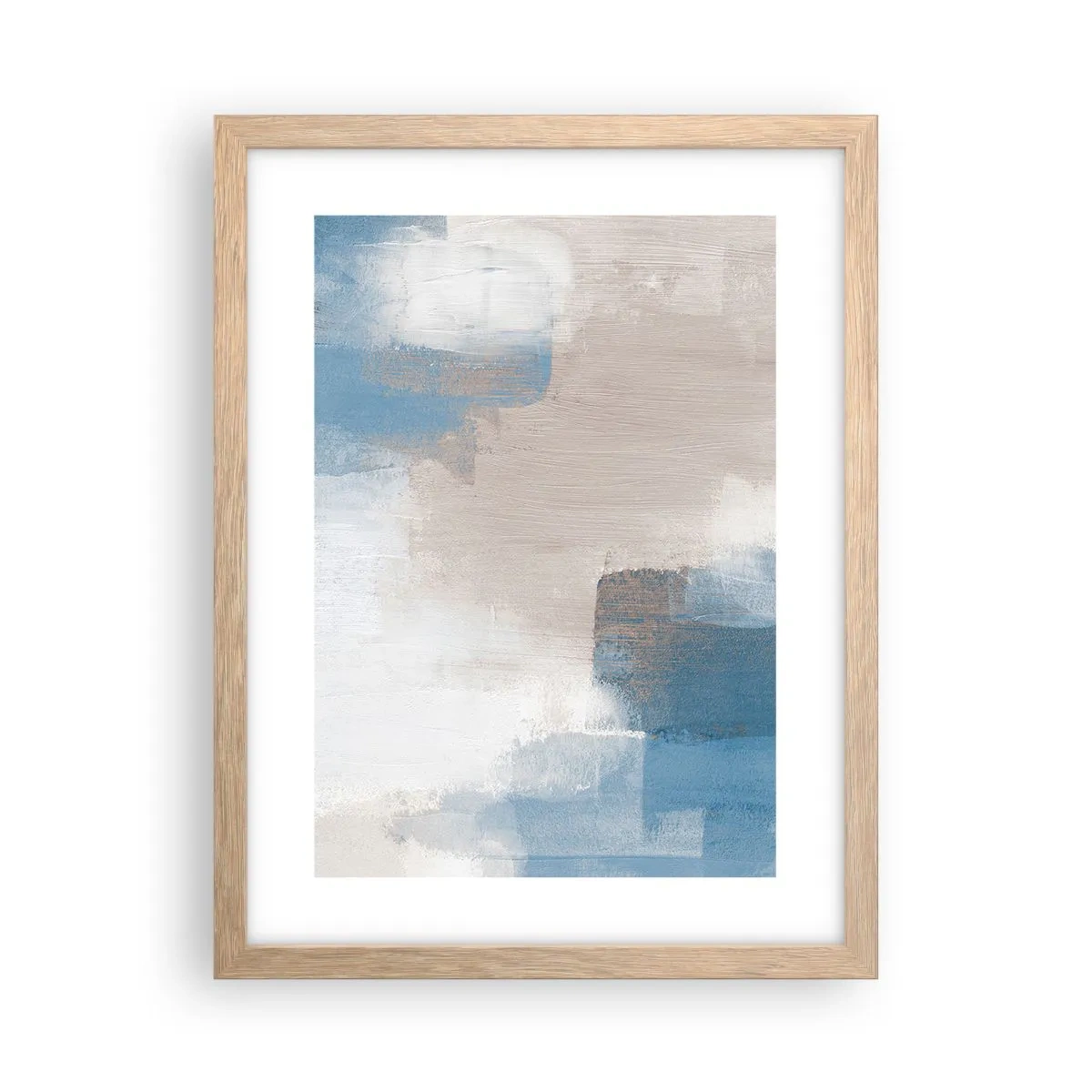 Affisch i ram av ljusek - Rosa abstraktion bakom en blå slöja - 30x40 cm