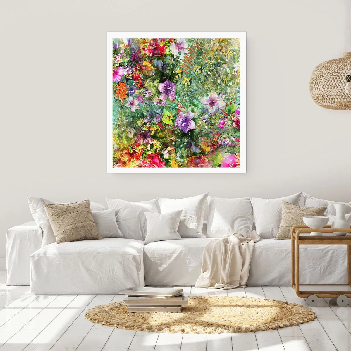 Affisch - Ta en dopp i blommorna - 50x50 cm