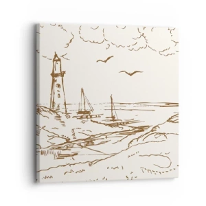 Canvastavla - Bild på duk - Sommarminnets kontur - 30x30 cm